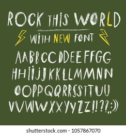 Hand drawn messy ballpen vector ABC  letters set. Doodle comic font for your design.
