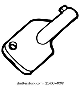 hand drawn metal key in doodle style