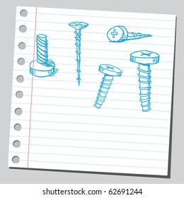 Hand drawn metal screws