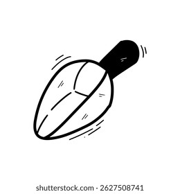 Hand Drawn Metal Shovel Illustration. Doodle Vector. Isolated on White Background - EPS 10 Vector