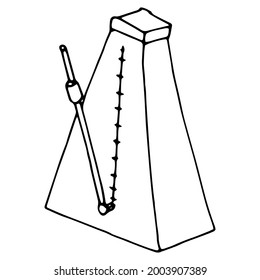 hand drawn metronome illustration in doodle style