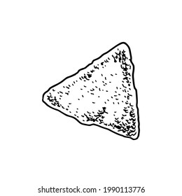 Hand drawn Mexican nachos. Vector illustration in sketch style