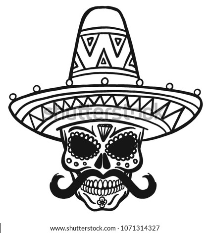 hand drawn mexican vector sugar skull stock vector