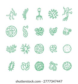 Hand Drawn Microbiology Virus Doodle Icons