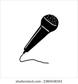 Hand drawn microphone doodle vector