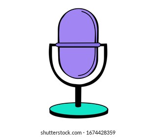 icono de micrófono dibujado a mano ilustración vectorial aislada
