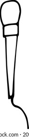 Hand drawn microphone vector on a white background
