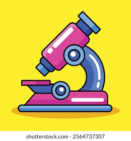 Hand drawn microscope cartoon icon vector illustration