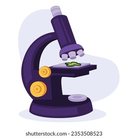 hand drawn microscope cartoon illustration.