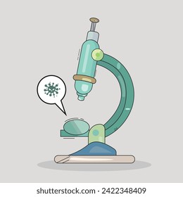 hand drawn microscope cartoon illustration vector