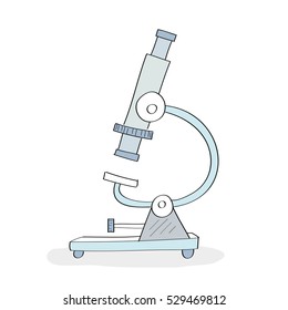 Hand drawn microscope illustration