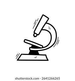 Hand Drawn Microscope Illustration. Doodle Vector. Isolated on White Background - EPS 10 Vector
