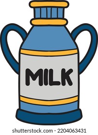 Hand Drawn milk bucket illustration isolated on background