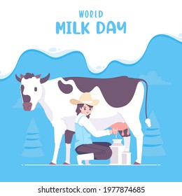 Hand Drawn Milk Day Illustration Background