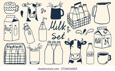 Hand drawn milk doodle