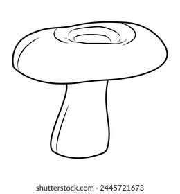 Hand drawn milk mushrooms Line art. Black and white isolated on white background. Coloring page for kids and adults. Vector illustration.