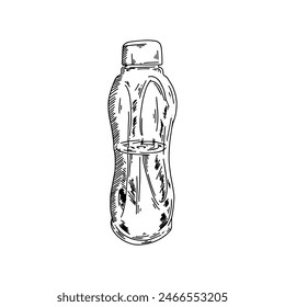 Hand drawn mineral water bottle vector