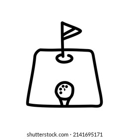 Hand Drawn Mini Golf Icon Illustration