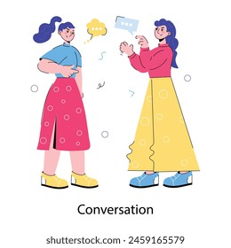 A hand drawn mini illustration of conversation 