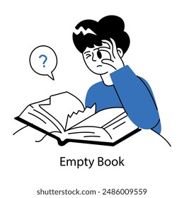 A hand drawn mini illustration of empty book 