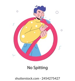 A hand drawn mini illustration of no spitting 