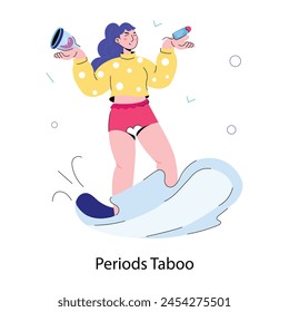 A hand drawn mini illustration of periods taboo svg