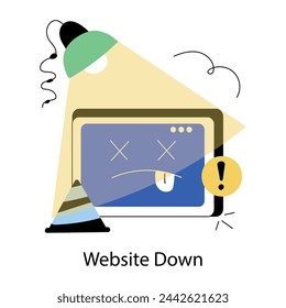 A hand drawn mini illustration showing website down 