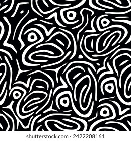 Hand drawn minimal abstract botanical silhouettes. Seamless botanical pattern. Fashion print and template for design