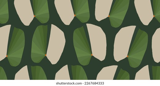 Hand drawn minimal abstract leaves pattern. Collage contemporary print. Fashionable template for design.