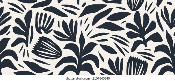 Hand drawn minimal abstract organic shapes pattern. Collage contemporary print. Fashionable template for design. - Shutterstock ID 2107640540