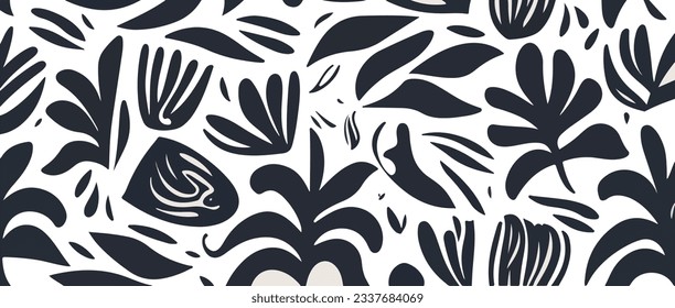 Hand drawn minimal abstract organic shapes pattern