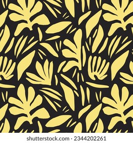 Hand drawn minimal abstract organic shapes pattern. Collage contemporary print. Fashionable template for design.