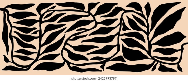 Hand drawn minimal abstract organic shapes pattern element