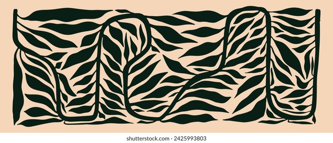 Hand drawn minimal abstract organic shapes pattern element