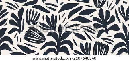 Hand drawn minimal abstract organic shapes pattern. Collage contemporary print. Fashionable template for design.