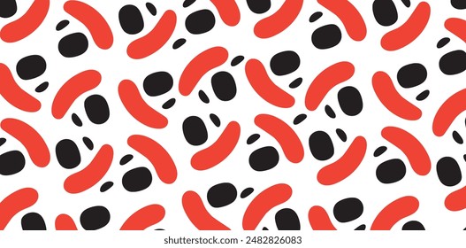 Handgezeichnetes minimales Abstract in rot und weiß