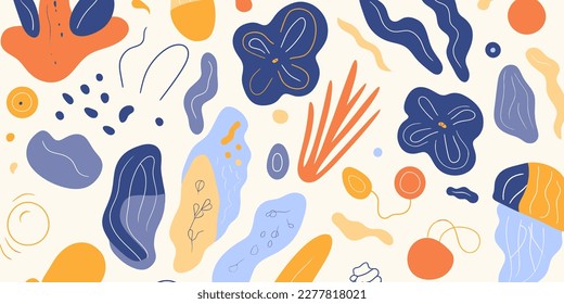  Hand drawn minimal abstract shapes pattern