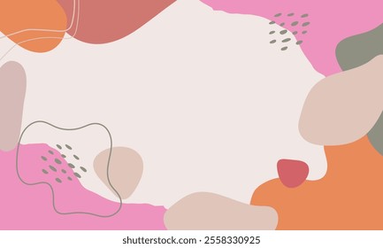 Hand drawn minimal background. Hand drawn abstract shape background.