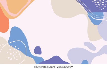 Hand drawn minimal background. Hand drawn abstract shape background.