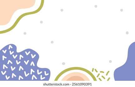 Hand drawn minimal background. Hand drawn abstract shape background.