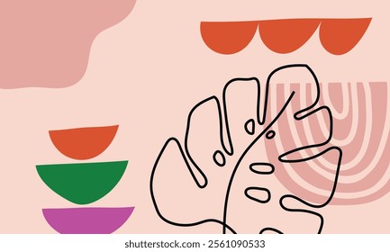 Hand drawn minimal background. Hand drawn abstract shape background.