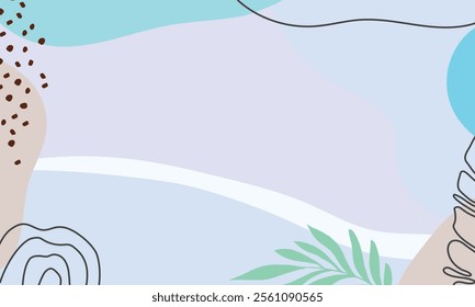 Hand drawn minimal background. Hand drawn abstract shape background.