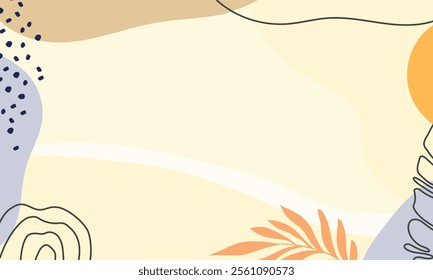 Hand drawn minimal background. Hand drawn abstract shape background.