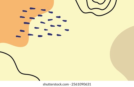 Hand drawn minimal background. Hand drawn abstract shape background.