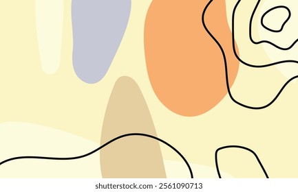 Hand drawn minimal background. Hand drawn abstract shape background.