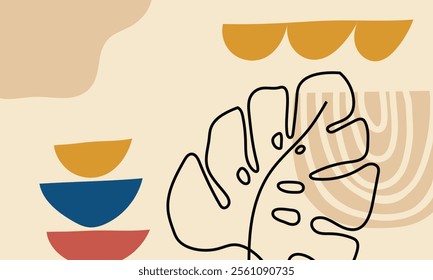 Hand drawn minimal background. Hand drawn abstract shape background.