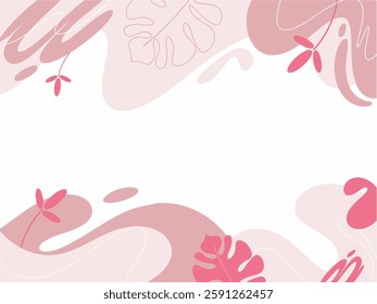 Hand drawn minimal background, Abstract organic floral