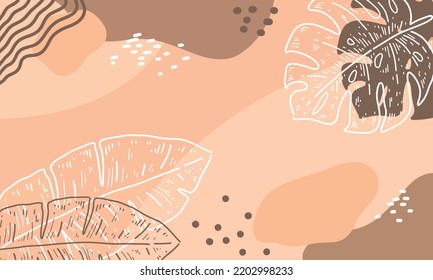 Hand drawn minimal background with orange colour, perfect for office, banner, landing page, background, wallpaper, beauty brand and more