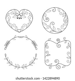 Hand drawn minimal flower frame