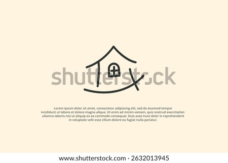 hand drawn minimal house logo drawing